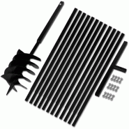 Vidaxl bêche et tarière manuelle 200 mm avec rallonge 13 m acier 270537