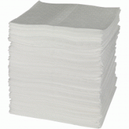 200 feuilles d'absorbant pour hydrocarbures 41 cm x 41 cm - double épaisseur, sans voile de renfort