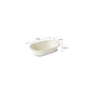 Barquette ovale biodégradable en bagasse - naturesse - dimensions : 18 x 11 x 4,3 cm - nn03060029