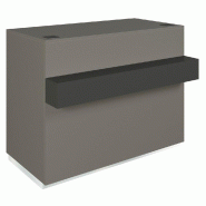Comptoir Cage anthracite repose sac noir 1 tiroir 2 tablettes 120x60/76x93cm