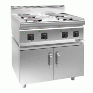 Cuisinière électrique - 9,2 kW - 4 plaques rondes - incl. Soubassement avec 2 portes  - Mario 700 | GGM -EHK800-E-UBK800-E