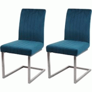 Décoshop26 - Lot de 2 chaises de salle à manger chaise de conférence en acier inoxydable brossé velours bleu turquoise CDS04485 - bleu 3000407369608 Décoshop26 - Lot de 2 chaises de salle à manger chaise de conférence en acier inoxydable brossé velours bleu turquoise CDS04485 - bleu 3000407369608