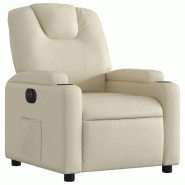 Fauteuil inclinable électrique Crème Similicuir Modèle Termelora - 8721012169050