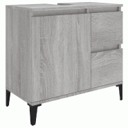 Helloshop26 - Armoire de bain flexible avec grands rangements 65 x 33 x 60 cm en bois d'ingénierie sonoma gris 02_0048419 - gris métal 3000235275447