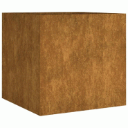 Helloshop26 - Jardinière bac lit surélevé plantes fleurs terrasse jardin 40 x 41 x 40 cm acier corten marron 02_0037594 - marron métal 3000213905861