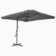 Helloshop26 - Parasol d'extérieur avec mât en acier 250 x 250 cm anthracite 02_0008187 - acier 3000438047766