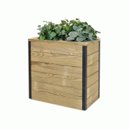 HORTALIA Jardinière en bois avec réserve d’eau Nidum 60 x 34 x 60 cm – Intérieur et extérieur - marron Bois massif N636AL
