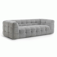 Oviala Business Canapé 3 places en bois et polyester gris L 228 cm - gris polyester 113618