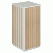 Podium 1 porte push-pull Vertigo T01 MDF naturel et blanc 45x45x90cm