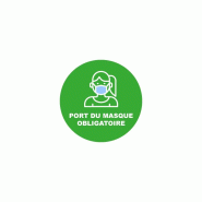 Sticker rond "Port du masque obligatoire" - Vert
