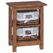 Table d'appoint Marron Bois massif d'acajou - Modèle Ligne Pure - 8721288751225