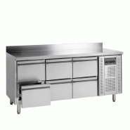 Table réfrigérée comptoir 6 tiroirs gn 1/1 avec dosseret - 402 litr... - PCK7360