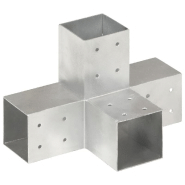 Vidaxl connecteur de poteau forme en x métal galvanisé 81x81 mm 145467