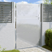Vidaxl portail de jardin 100x125 cm acier inoxydable 376488