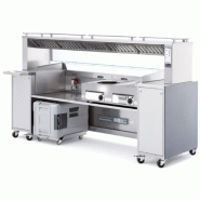Vitrine cuisine sur roulettes Frontcooking - Hotte aspirante, 2 Ã 4 appareils de cuisson, fabrication allemande Vitrine cuisine sur roulettes Frontcooking - Hotte aspirante, 2 Ã 4 appareils de cuisson, fabrication allemande