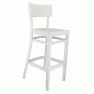Chaise de bar d'intérieur Bastia en bois finition blanche