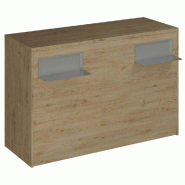 Comptoir Vertigo H T04 dble nat. L150cm - 3 tab.Coulis. 6tab.Amovib chêne clair
