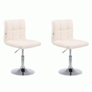 Décoshop26 - Lot de 2 chaises de salle à manger style moderne et design en synthétique crème hauteur réglable pivotant pieds en 10_0000222 - 3000 Décoshop26 - Lot de 2 chaises de salle à manger style moderne et design en synthétique crème hauteur réglable pivotant pieds en 10_0000222 - 3000