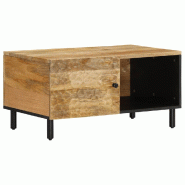 Décoshop26 - Table basse de salon design rustique 80 x 50 x 40 cm bois de manguier massif et fer DEC037152 - Bois massif 3000263126889