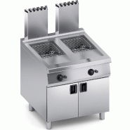 Friteuse gaz 2 cuves 20 + 20 L, structure inox, 36 kW, thermostat sécurité, robinet huile, 80×90×85 cm - 4740