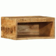 Helloshop26 - Meuble TV mural suspendu 40 x 30 x 19 cm grand espace de rangement rustique en bois massif de manguier brut 02_0057695 - Bois massif 300