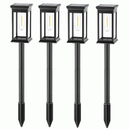 Lumisky 4 Balises solaires à piquer LUZY H34cm Acier Noir - noir 3666162011901 Lumisky 4 Balises solaires à piquer LUZY H34cm Acier Noir - noir 3666162011901