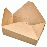 Nvase ECOLOMIQUE - 50 Pcs - Boîte repas carton kraft laminé PE - 1000 ml, 21,5 x 16 cm, Hauteur: 5 cm - marron en carton NVS210BIO202K