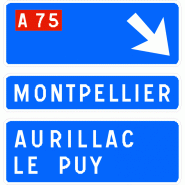 Panneau directionnel D31f - Bifurcation autoroutière - WP Signalisation Panneau directionnel D31f - Bifurcation autoroutière - WP Signalisation