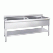 Plonge inox grande cuve 1600x700mm avec 2 bacs PREMIUM - GOLDINOX - inox 3701770816965 Plonge inox grande cuve 1600x700mm avec 2 bacs PREMIUM - GOLDINOX - inox 3701770816965