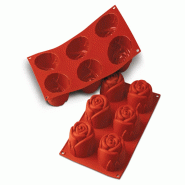 Schneider - Moule en silicone Rose, Ø 76 mm, hauteur : 40 mm - rouge silicone 115094