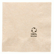 Serviette en ouate recyclée naturel 2 plis 1/8 20x20cm - par 4800