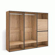 SKRAUT HOME Armoire Vestiaire ouvert, 180x145x35 cm, Chambre à coucher, pièce, Meuble à Chaussures, Chêne - beige Bois manufacturé 436_4