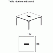 Table de réunion X8 pour 4 à 6 personnes - Officity. - Blanc 9010, 140, Blanc