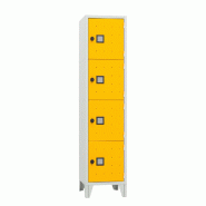 Vestiaire Roma 1 colonne 4 cases gris / jaune