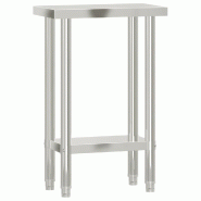 VidaXL Table de travail de cuisine 55x30x85 cm acier inoxydable - 376450_0