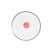 Zafferano Bilia Set 4 Verres Tumbler Série Candy Rouge en Verre Borosilicate Soufflé à la Main avec Sphère Décorative Interne à Rayures Colorée