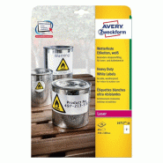 AVERY 40 étiquettes ultra-résistantes Laser blanc, format 210 x 148 mm (20 feuilles / cdt) - 4004182049716