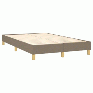 Décoshop26 - Sommier à lattes sur pieds cadre de lit 120x200 cm tissu taupe TDL0206941 - 3001008332695