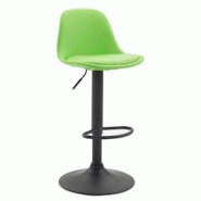 Décoshop26 - Tabouret de bar avec repose-pieds design moderne en synthétique vert pieds en métal noir mat 10_0000300 - noir 3000859269600 Décoshop26 - Tabouret de bar avec repose-pieds design moderne en synthétique vert pieds en métal noir mat 10_0000300 - noir 3000859269600