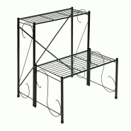 Étagère pour plantes en métal 2 niveaux Étagère pour plantes en métal 2 niveaux