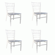 Fleda TRADING Chaise empilable en polypropylène pour intérieur et extérieur jardin bar cuisine. Set de 4 pièces. Couleur BLANC - 4xPP2343