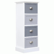 Helloshop26 - Armoire latérale pratique avec 4 tiroirs 35 x 30 x 90 cm style moderne déco intérieure en bois blanc 02_0046459 - blanc Bois manufact