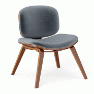 Helloshop26 - Chaise fauteuil lounge sans accoudoirs 65 x 60 x 76 cm confortable ergonomique design moderne en bois courbé gris 20_0011068 - gris Boi