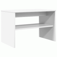 Helloshop26 - Meuble TV moderne rectangulaire 60 x 35 x 40 cm rangement pratique élégant en bois d'ingénierie blanc 02_0058337 - blanc Bois massif