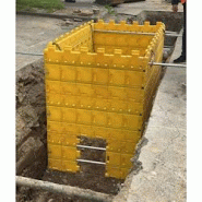 PLAST'UP ROTOMOULAGE Blindage de fouilles léger légo-kit 34  2x2x1.95m - JAUNE - jaune 0637962080742