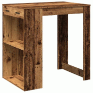 Table de bar vieux bois 102x70x103,5 cm bois d'ingénierie Modèle Sirius Métal - marron 8721158401632