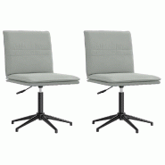 VidaXL Chaises à manger lot de 2 Gris clair Velours Modèle Fusion Chic - 3315367