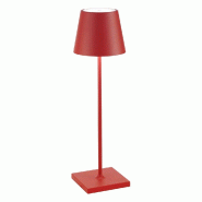 Zafferano Poldina Pro Lampe de table LED rechargeable sans fil avec variateur 2700K-3000K IP65 Intérieur/Extérieur h.38cm - Rouge - rouge 8054040728