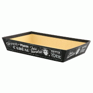 Corbeille carton rectangle vintage noir 27x20x5cm