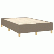 Décoshop26 - Sommier à lattes sur pieds cadre de lit 120x200 cm tissu taupe TDL0206938 - 3001008032694